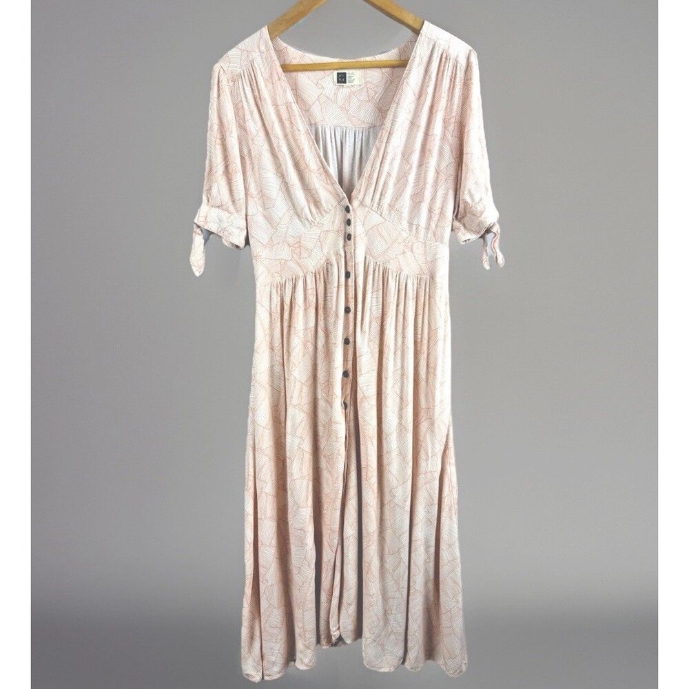 lira clothing midi dress blush peach size large coastal boho festival style